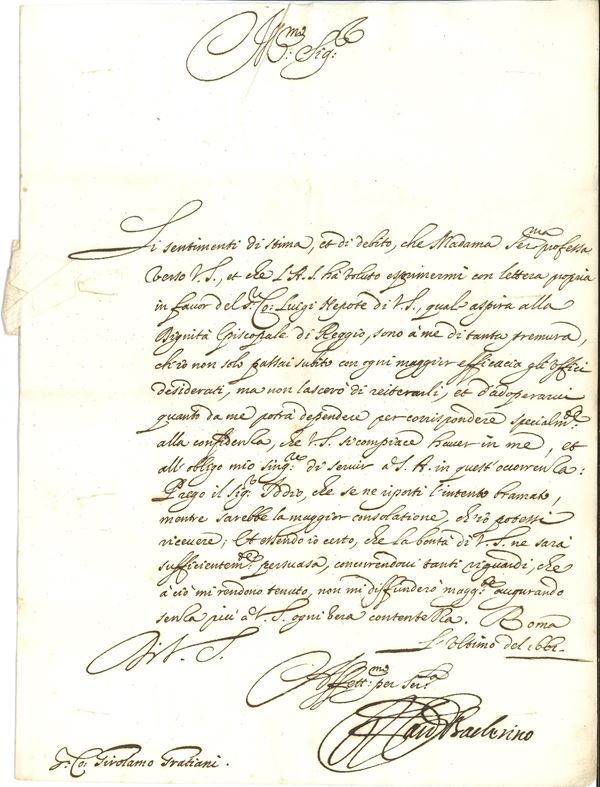 Grande raccolta di oltre quaranta tra lettere, autografi e manoscritti di Cardinali, Arcivescovi e uomini di Chiesa dal XVI al XX secolo