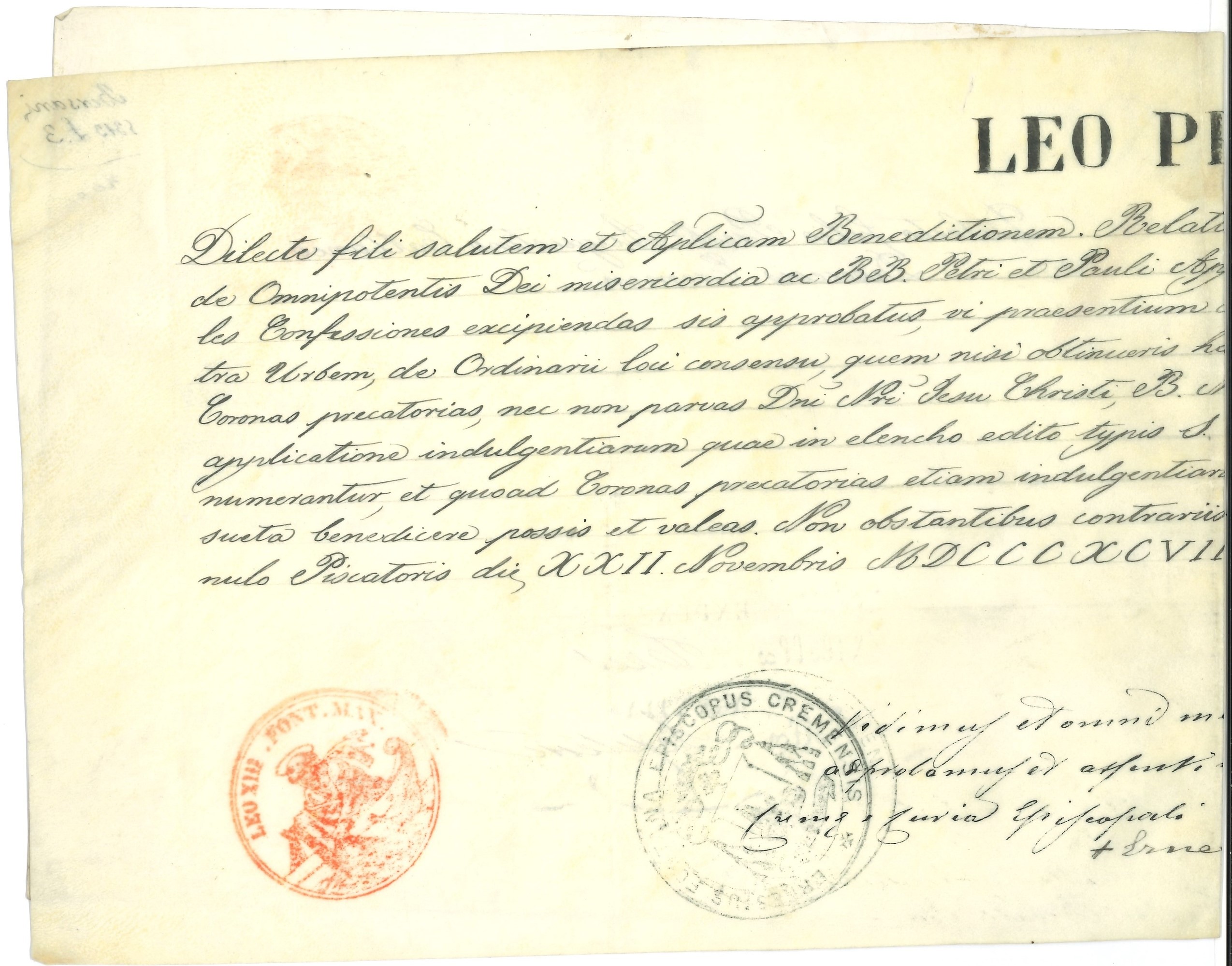 Grande Raccolta di Oltre Quaranta tra Lettere, Autografi e Manoscritti di Cardinali, Arcivescovi ...