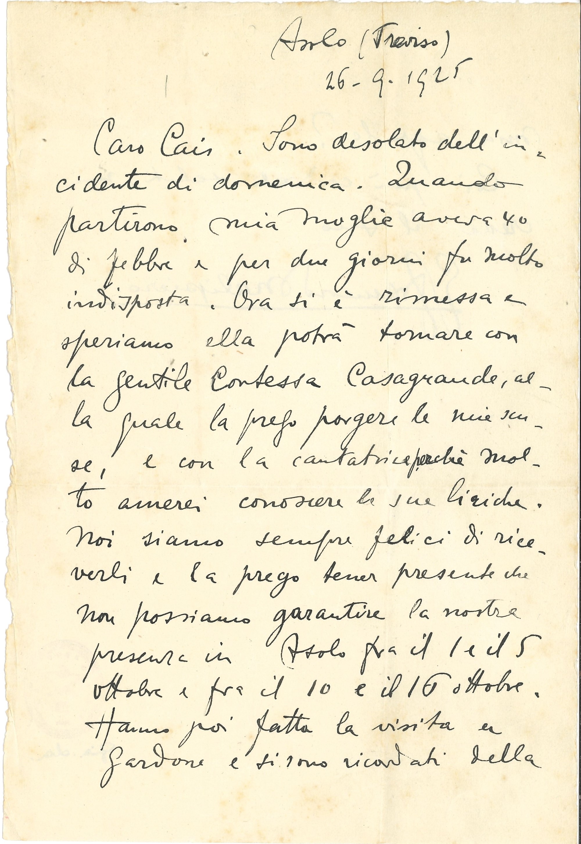Grande Raccolta di Oltre Venticinque Autografi, Lettere e Biglietti di Musicisti, Compositori, Ca...