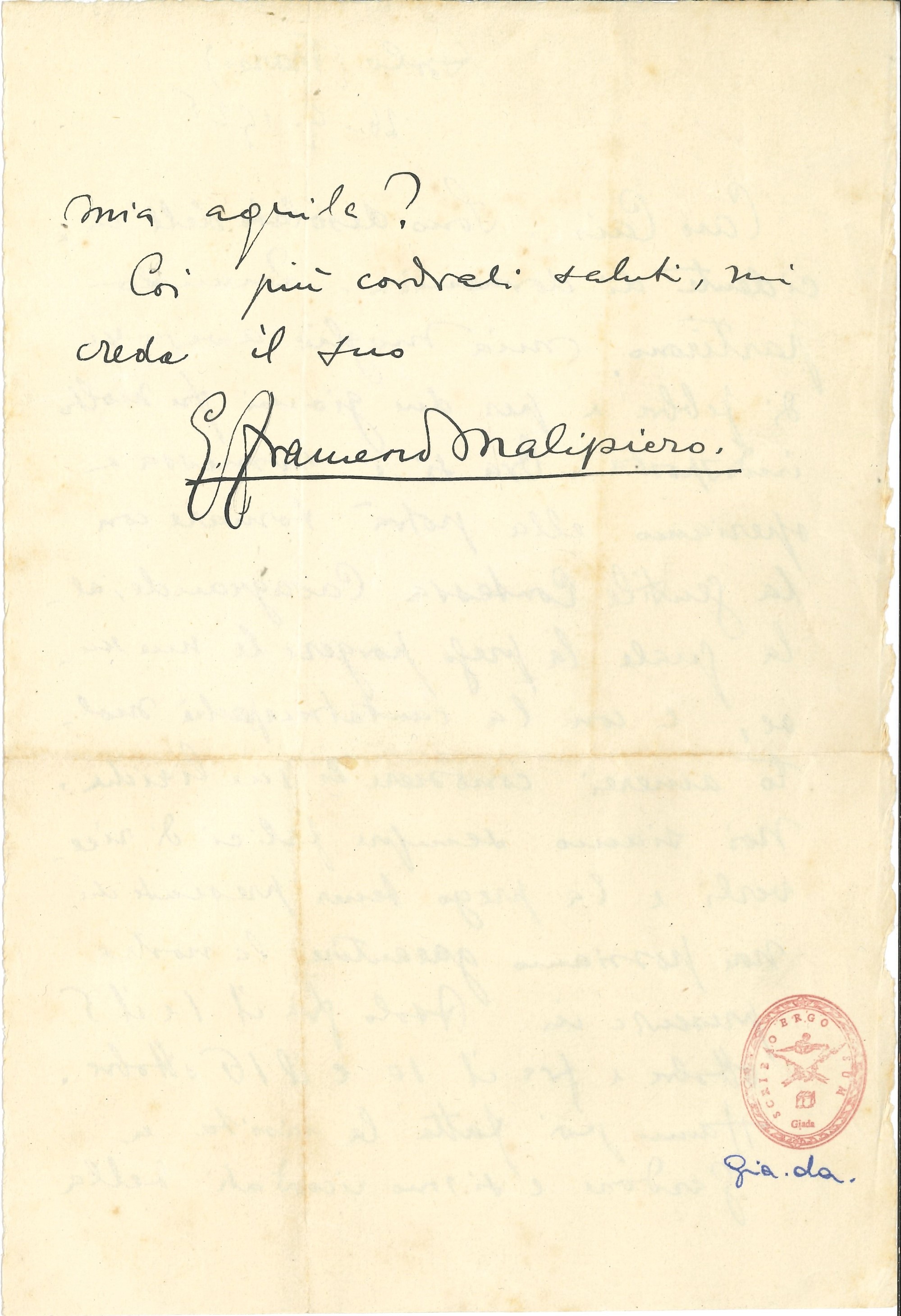 Grande Raccolta di Oltre Venticinque Autografi, Lettere e Biglietti di Musicisti, Compositori, Ca...