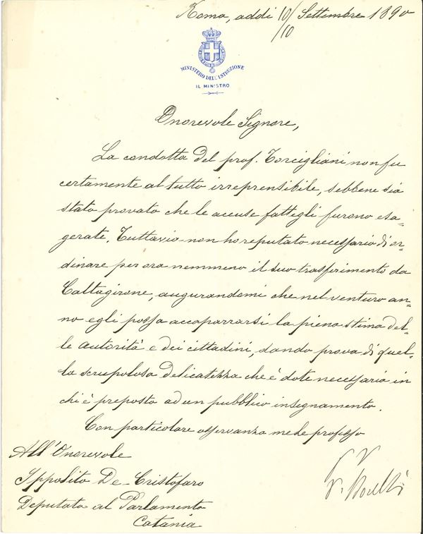 Grande raccolta di oltre quarantacinque autografi, lettere e biglietti di politici, diplomatici e uomini di Stato dei secoli scorsi