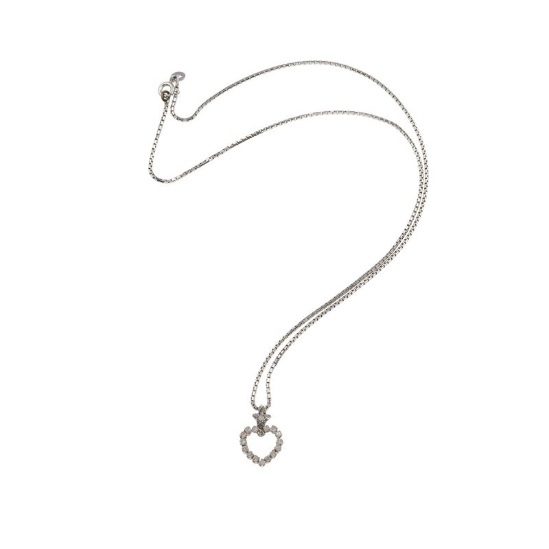 Huit-huit diamond and gold pendent necklace  - Auction Jewels - Cambi Casa d'Aste