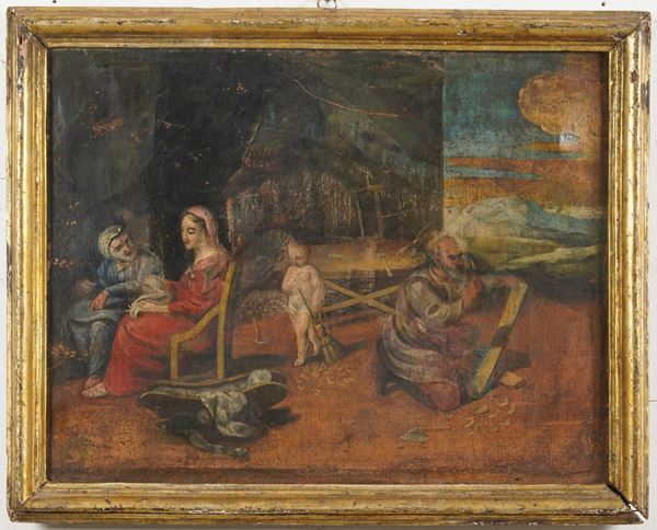 Scuola del XVIII secolo Sacra Famiglia con Sant'Anna