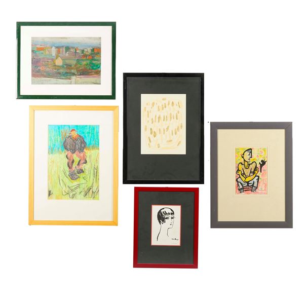 Cinque litografie a colori di diverso soggetto