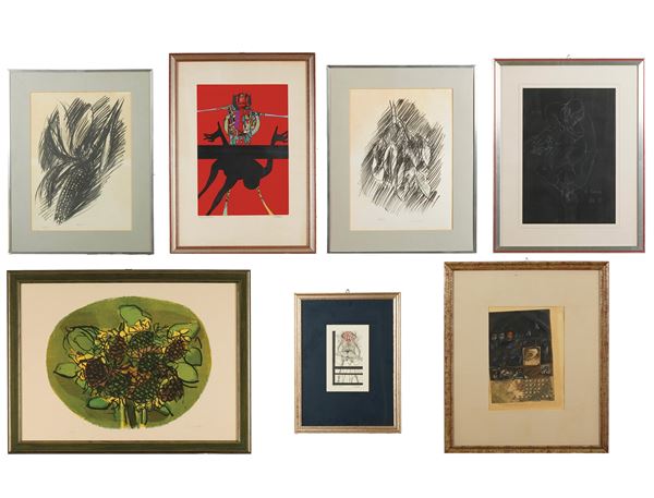 Lotto multiplo composto da sette opere