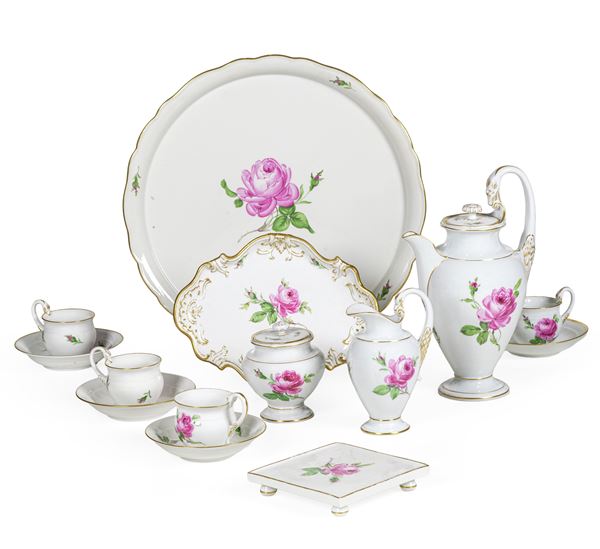 Servizio da caffè “Rote Rose” Meissen, XX secolo 