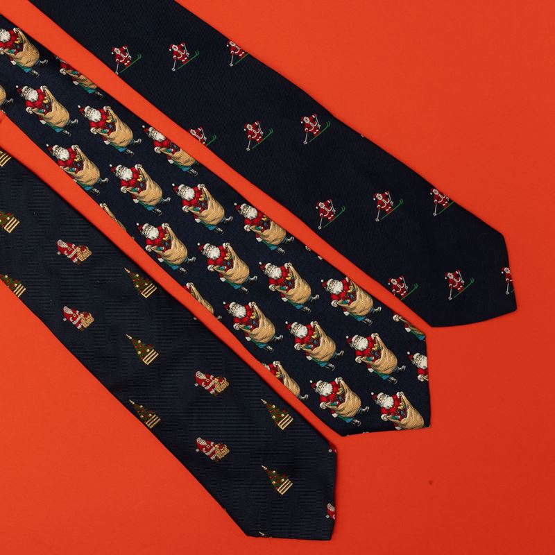 Lotto di 3 cravatte vintage natalizie  - Auction Fashion and Accessories for Men - Cambi Casa d'Aste
