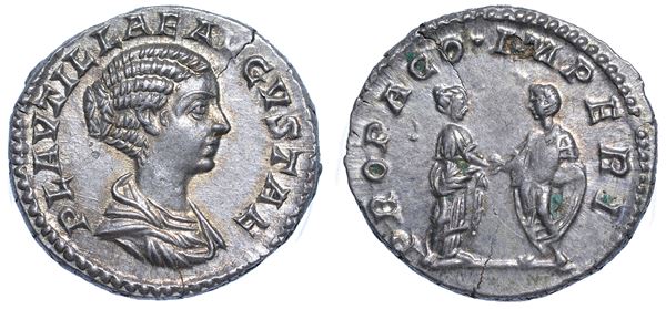 PLAUTILLA (moglie di Caracalla), 202-205. Denario.