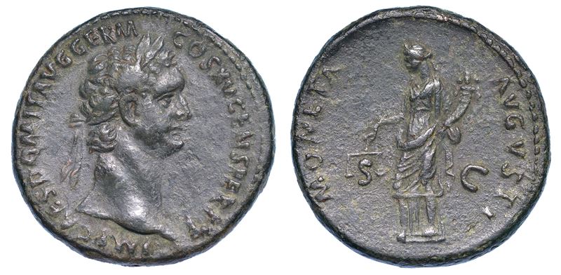 DOMIZIANO, 81-96. Asse, anni 90-91.  - Auction Numismatics - Cambi Casa d'Aste