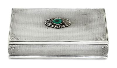 Portagioie, argento fuso sagomato e cesellato con cabochon in malachite (prima metà del XX secolo...