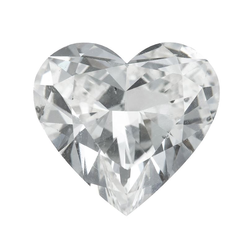 Heart-cut diamond weighing 5.04 carats, color H, clarity SI1, fluorescence none. Gemmological Report HRD Antwerp n. 12003206010  - Auction Fine Jewels - Cambi Casa d'Aste