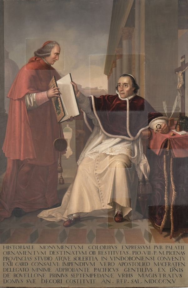 Scuola del XIX secol Il Cardinale Consalvo dona la province di Ascoli e Piceno a Pio VII