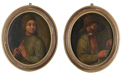 Scuola del XVIII Secolo Ritratti di Popolani