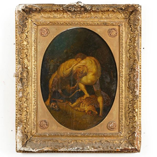 Scuola del XVIII secolo Lotta con le fiere