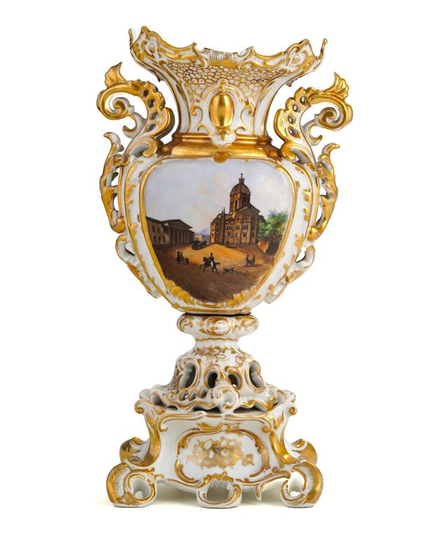 Vaso. Torino, Manifattura Dortu, Richard & C., 1840 circa.