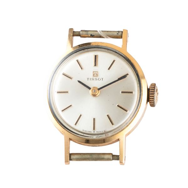 Tissot - Solo tempo in oro giallo 18k, quadrante argentè con indici applicati, carica manuale, 19 mm