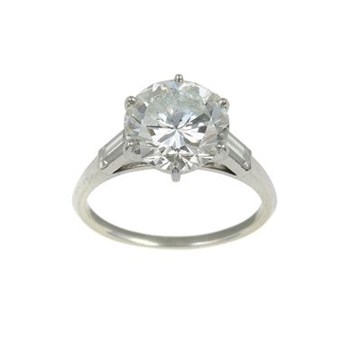 Diamante, taglio brillante, carat. 3.00, colore H, caratteristiche interne SI1
