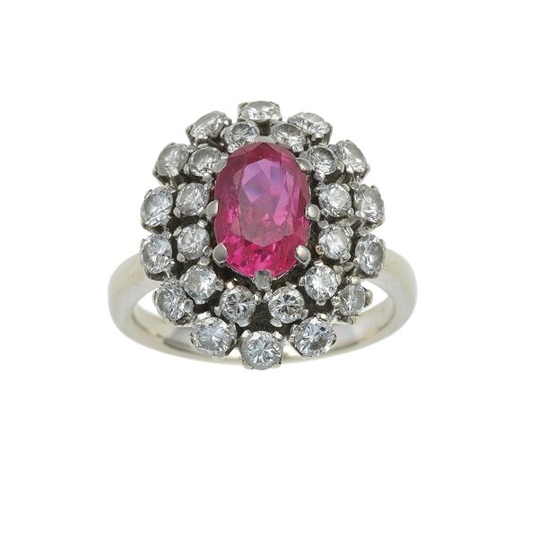 Ruby and diamond ring