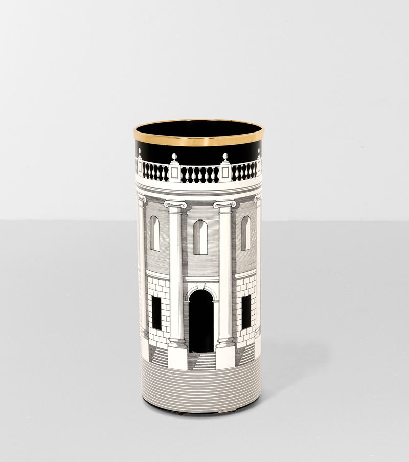 Piero Fornasetti : Portaombrelli Casa con colonne  - Asta Design - Cambi Casa d'Aste