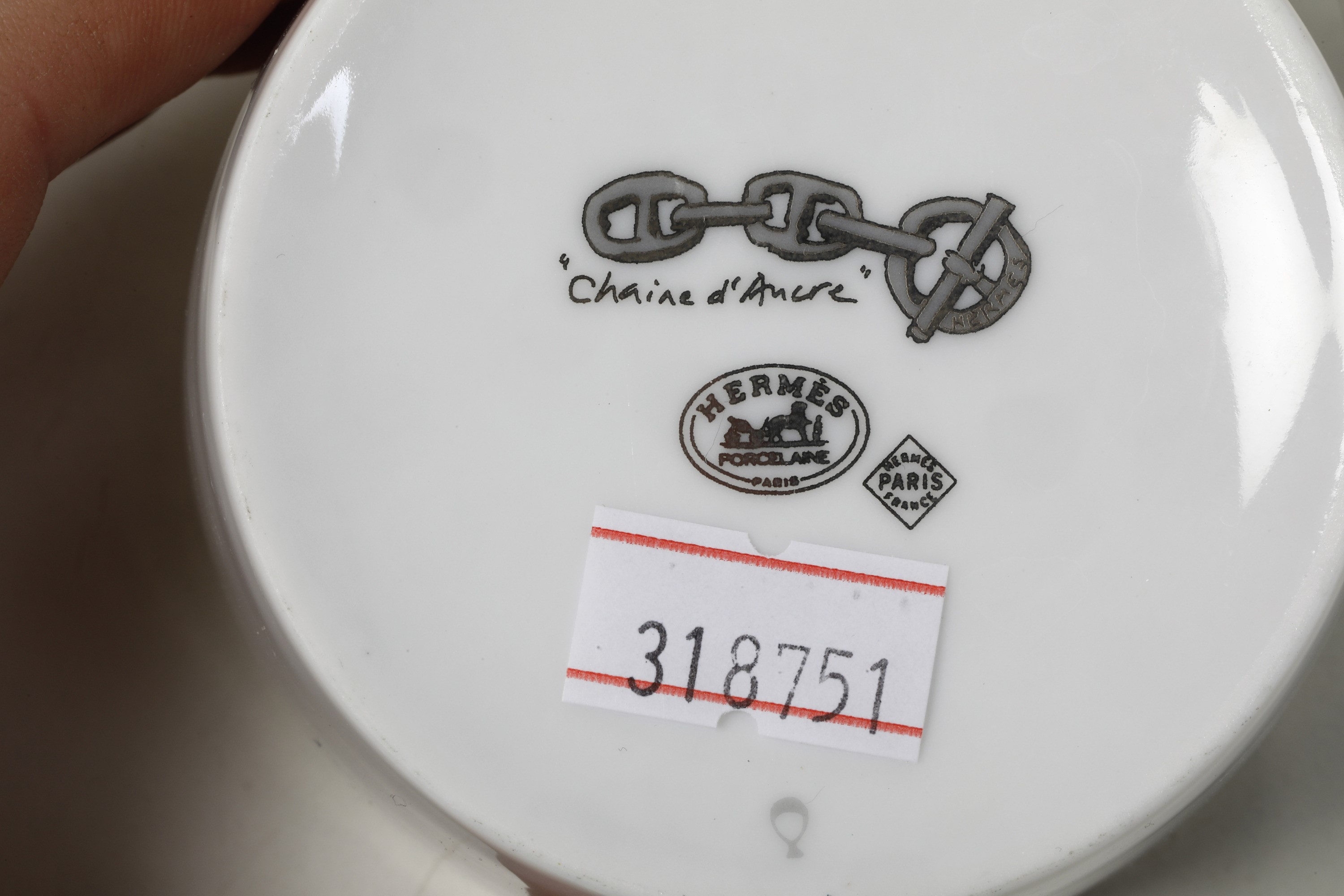 Servizio da Tavola Hermès “chaine D’ancre Platinum”francia, Fine XX o Inizio XXI Secolo