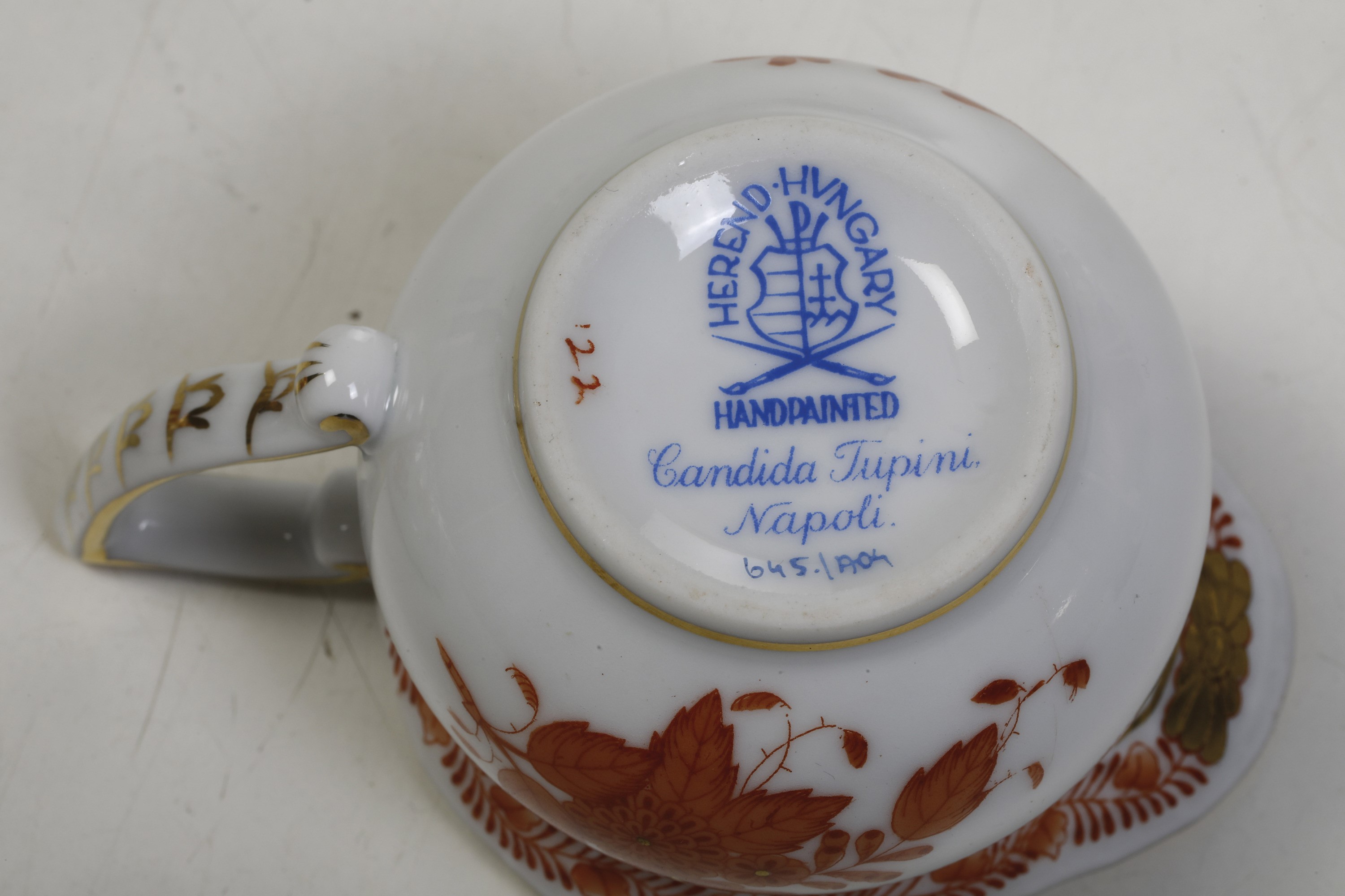Servizio Tête-à-tête da Caffè "appony Orange"ungheria, Manifattura Herend, Metà del XX Secoloper ...