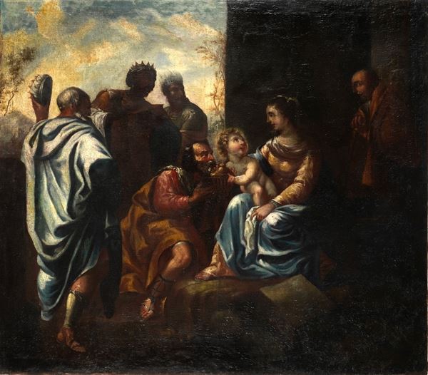 Scuola della fine del XVII secolo Adorazione dei Magi