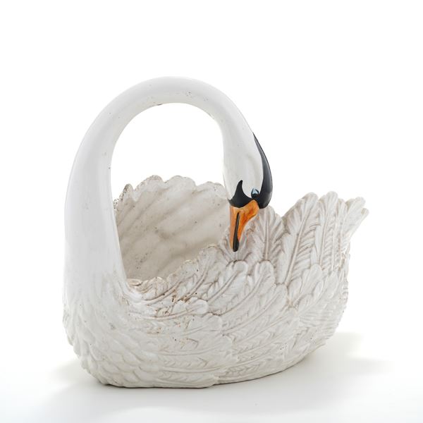 Centrotavola a forma di cigno, XX secolo.