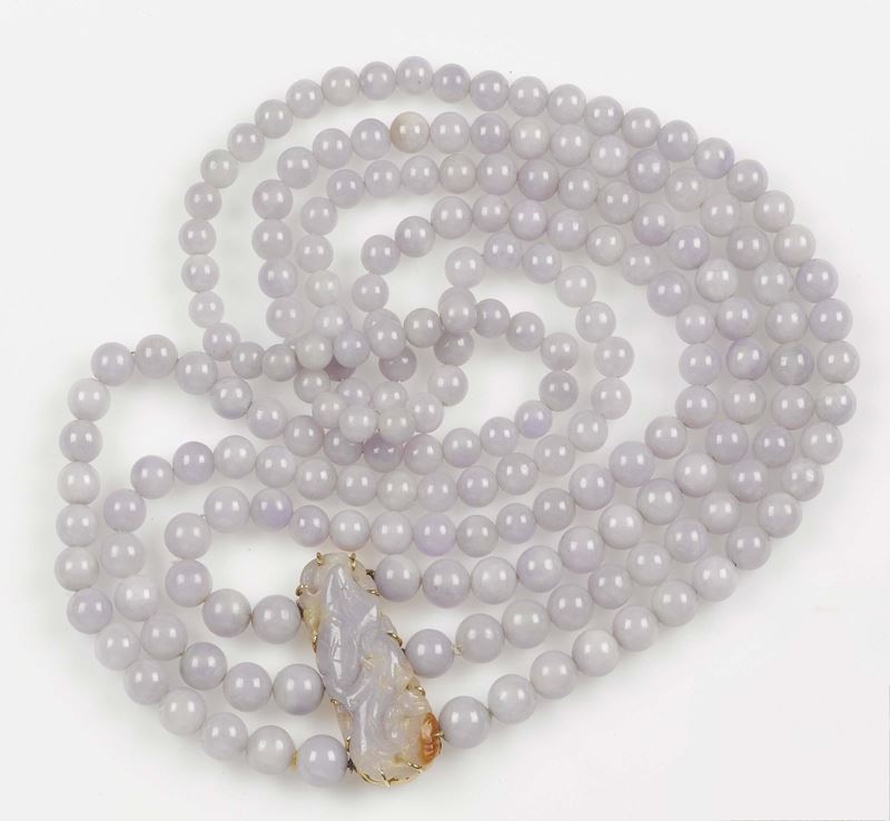 Jadeite and gold necklace  - Auction Fine Jewellery - Cambi Casa d'Aste