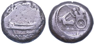 Sidone. Baalshallim II, 386-372 a.C. Doppio Shekel.