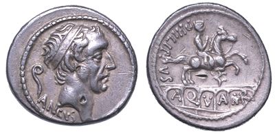Marcia. L. Marcius Philippus, 56 a.C. Denario.
