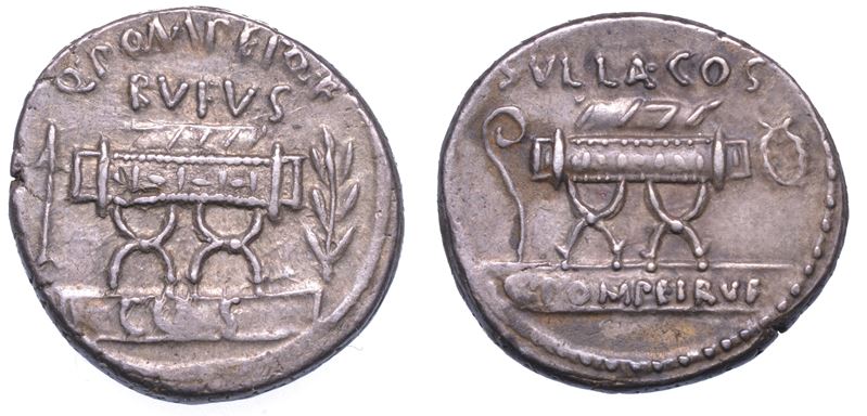 POMPEIA. Q. Pompeius Rufus, 54 a.C. Denario.  - Auction Numismatics - Cambi Casa d'Aste