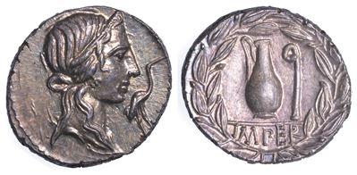 Caecilia. Q. Cecilius Metellus Pius, 81 a.C. Denario.