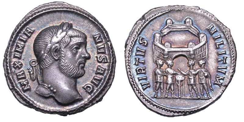 MASSIMIANO ERCULEO, 286-305. Argenteo, anno 294. Siscia.  - Auction Numismatics - Cambi Casa d'Aste