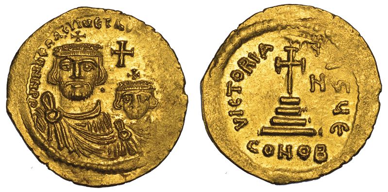 ERACLIO ED ERACLIO COSTANTINO, 613-630. Solido.  - Auction Numismatics - Cambi Casa d'Aste