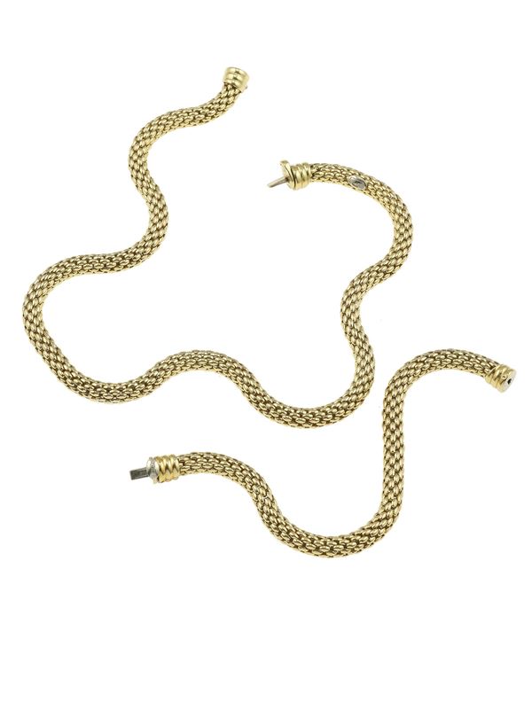 Gold demi-parure. Signed Fope