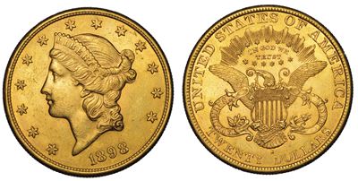 Usa. Republic. 20 Dollars “liberty Head” 1898. Zecca di San Francisco, California.