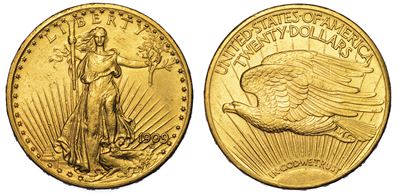 Usa. Republic. 20 Dollars “st. Gaudens” 1909. Zecca di Philadephia, Pennsylvania.