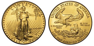 Usa. Republic. 50 Dollars "american Eagle" 1986 (primo Anno di Emissione).