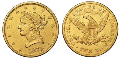 Usa. Republic. 10 Dollars “liberty Head” 1879. Zecca di San Francisco, California.