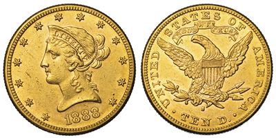 Usa. Republic. 10 Dollars “liberty Head” 1888. Zecca di San Francisco, California.