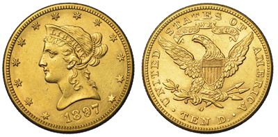 Usa. Republic. 10 Dollars “liberty Head” 1897. Zecca di New Orleans, Louisiana.