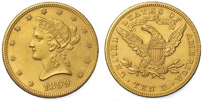 Usa. Republic. 10 Dollars “liberty Head” 1899. Zecca di Philadephia, Pennsylvania.
