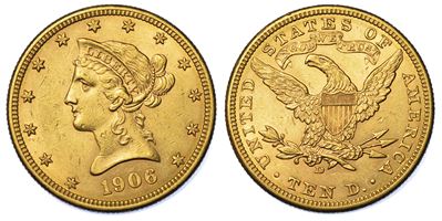 Usa. Republic. 10 Dollars “liberty Head” 1906. Zecca di Denver, Colorado.