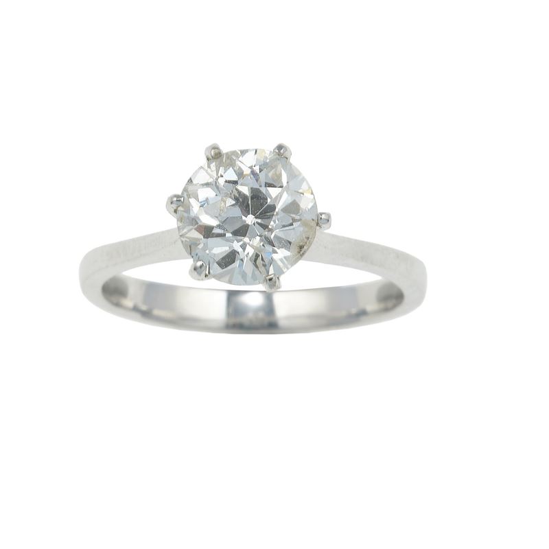 Anello con diamante di vecchio taglio di ct 1.20 circa  - Asta Fine Jewels - Cambi Casa d'Aste