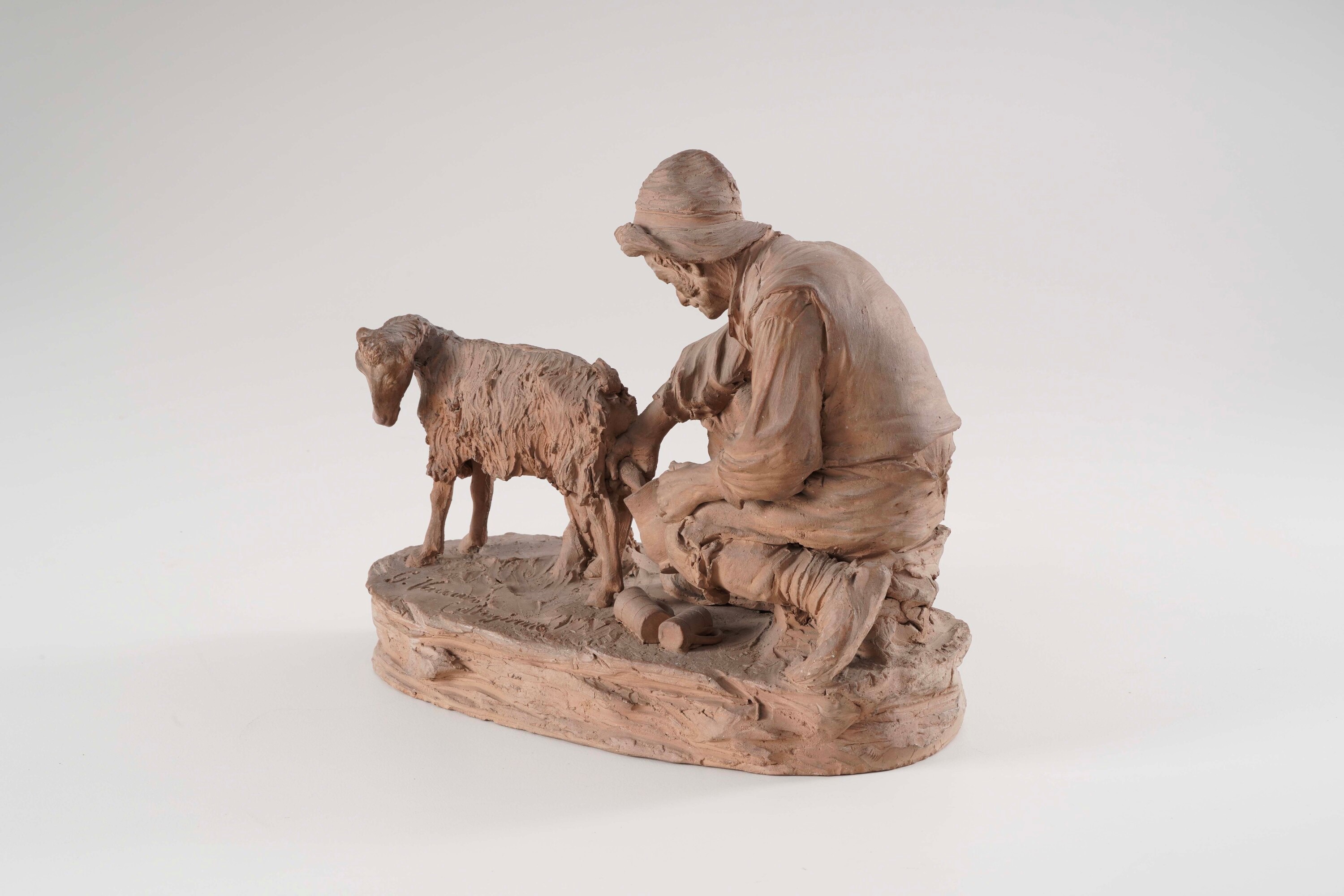 Scultore di fine XIX-inizio XX secolo, Pastore con armento