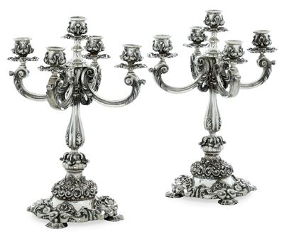 Coppia di Candelabri. Portogallo XX Secolo