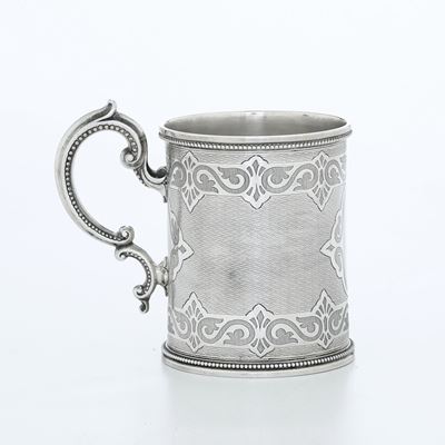 Richards & Brown, Mug Londra 1869 in argento cesellato
