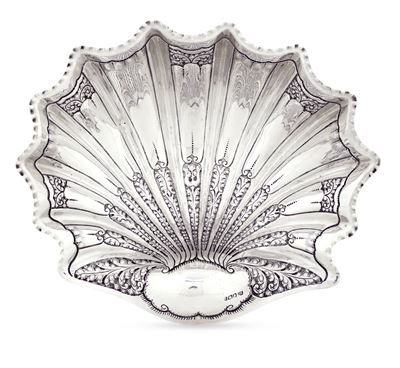 Centrotavola a Guisa di Conchiglia. Sheffield 1895, Argentiere Atkin Brothers
