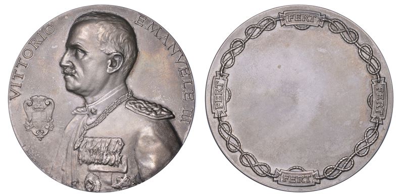 REGNO D’ITALIA. VITTORIO EMANUELE III DI SAVOIA, 1900-1946. Medaglia premio in argento del Ministero della Real Casa.  - Auction Numismatics - Cambi Casa d'Aste