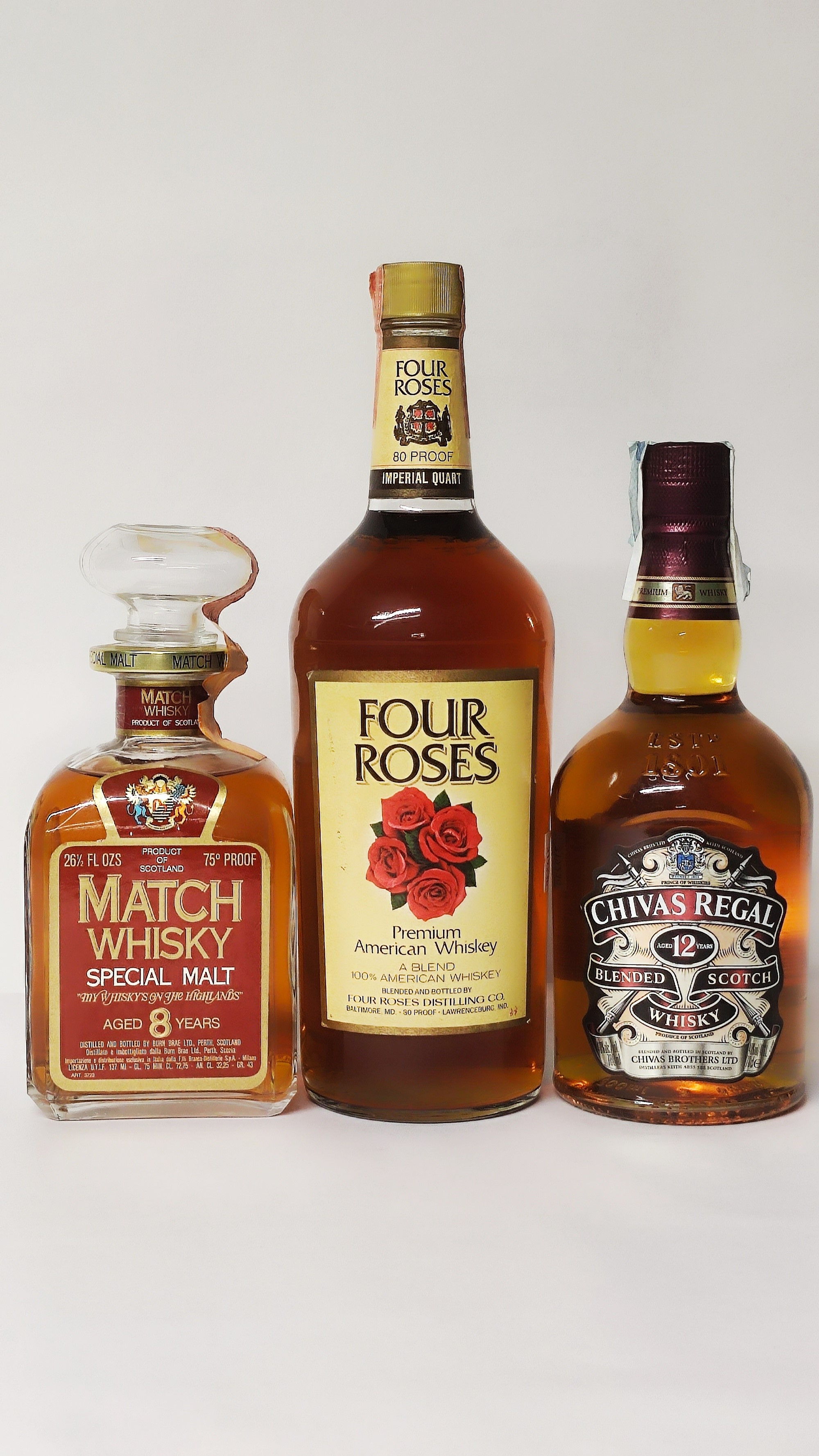 Match, Four Roses, Chivas Regal, Scoth Whisky